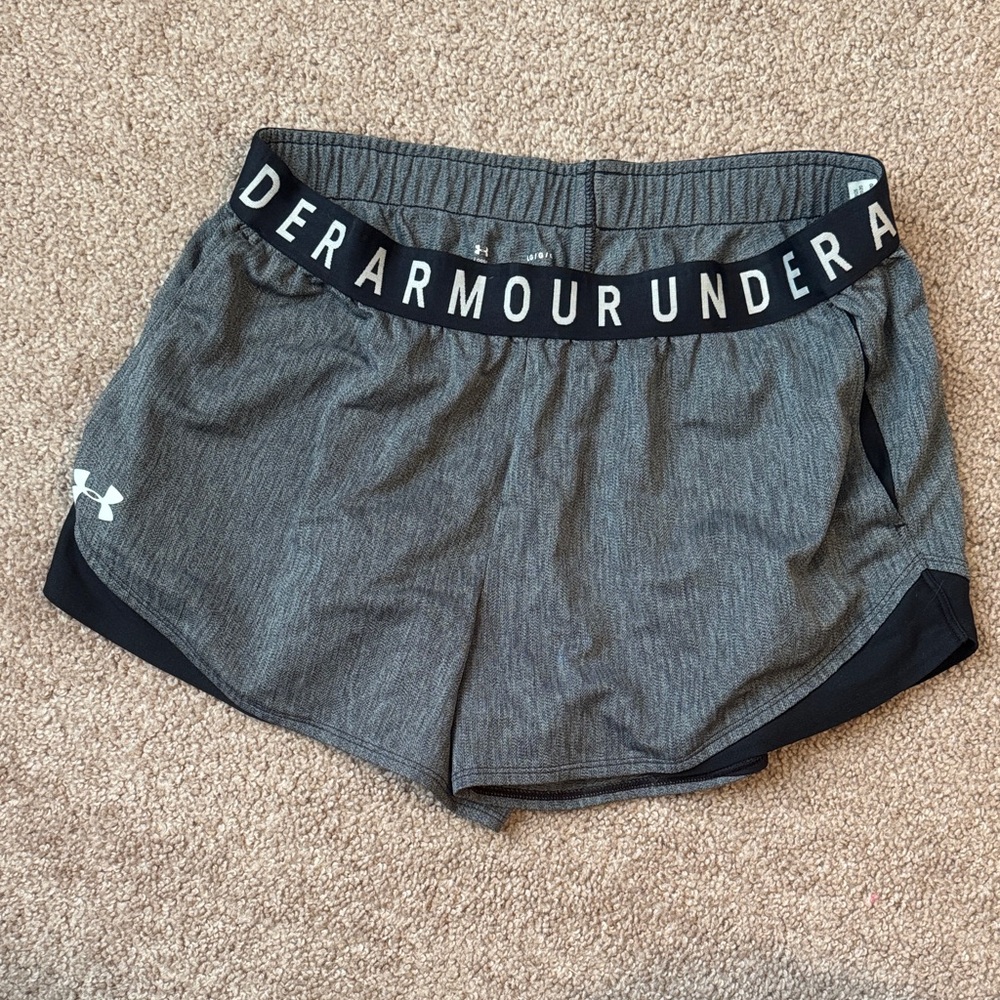 Under Armour Women's Charcoal and Black Athletic Shorts